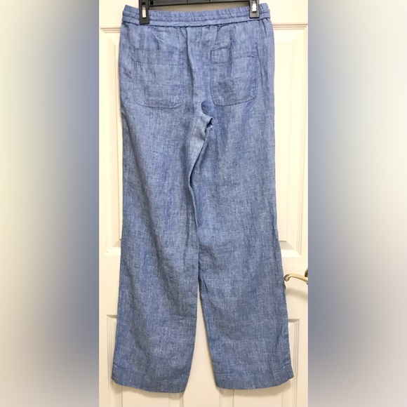 NWT Talbots Linen Chambray Tie Waist Pants - Picture 9 of 16